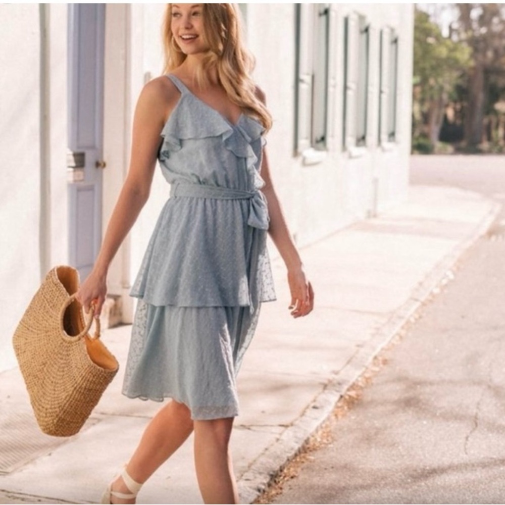 Gal Meets Glam Helena Ruffle Eyelet Detail Spring Easter Dress Size 10 NWT